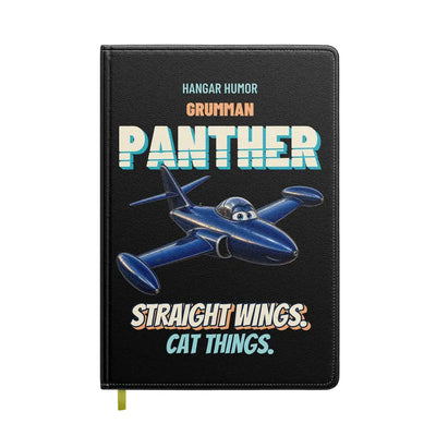 Grumman F9F-2 Panther - Straight wings. Cat things. design on black notebook