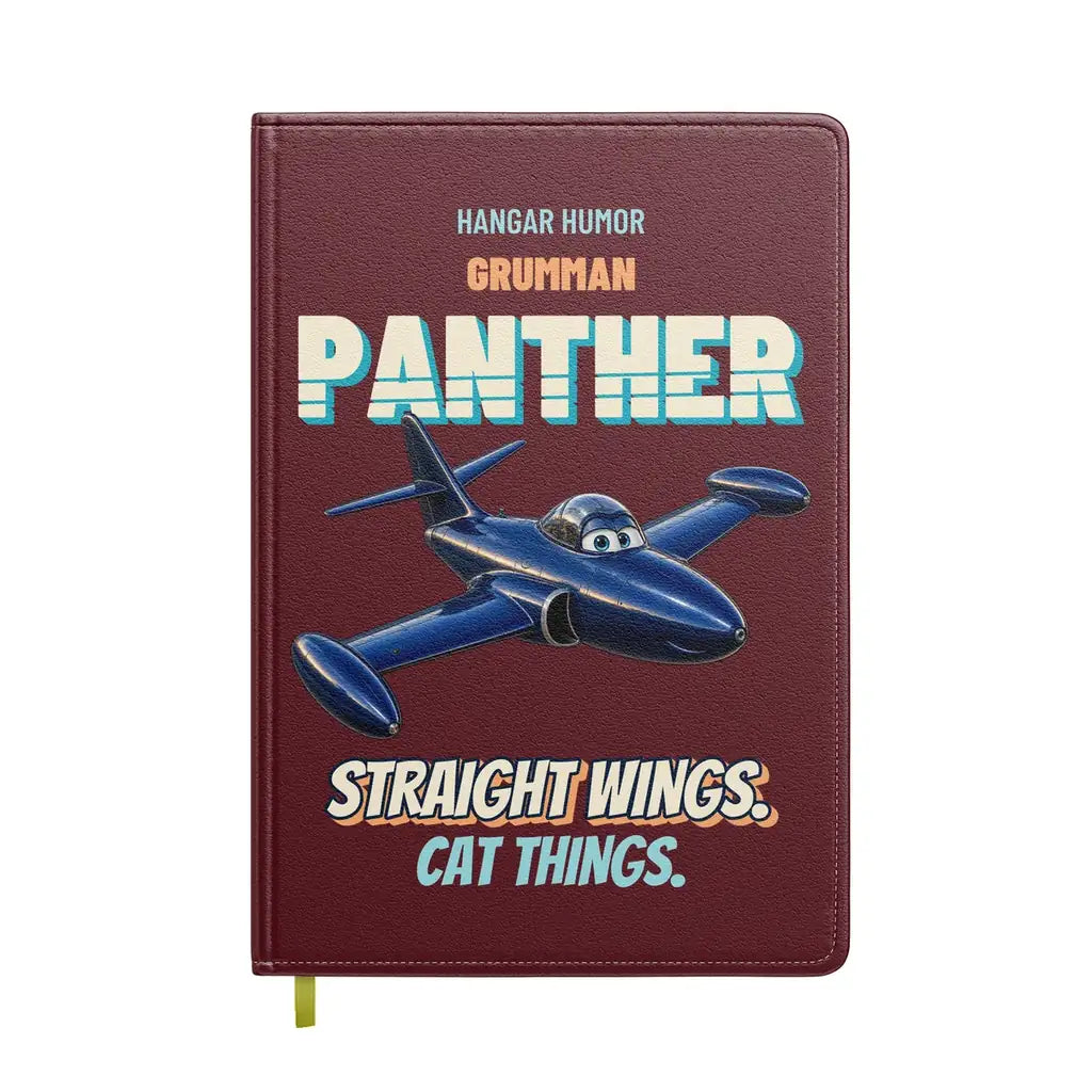 Grumman F9F-2 Panther - Straight wings. Cat things. design on dark red notebook