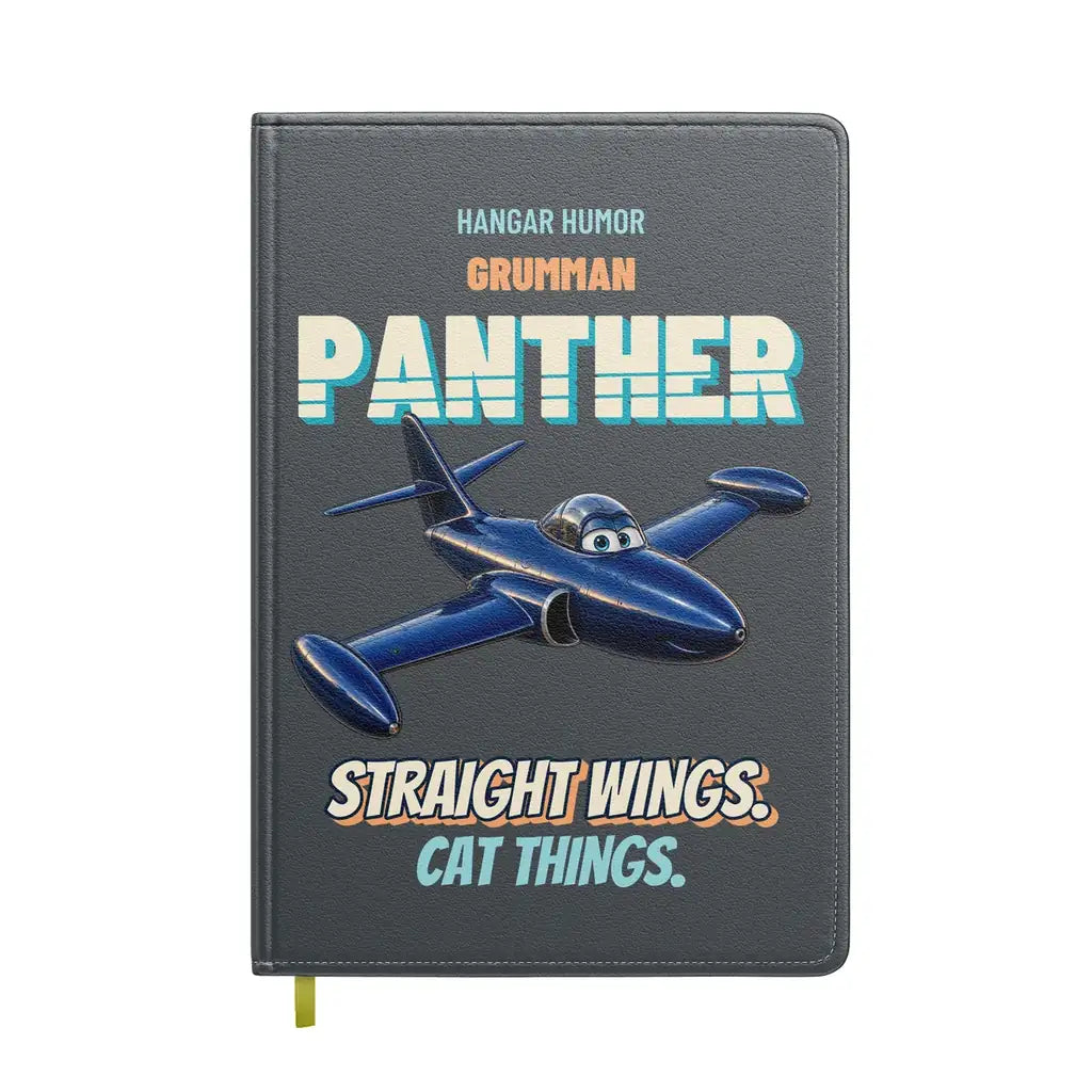 Grumman F9F-2 Panther - Straight wings. Cat things. design on gray notebook