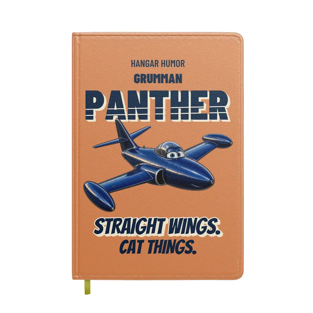 Grumman F9F-2 Panther - Straight wings. Cat things. design on orange notebook