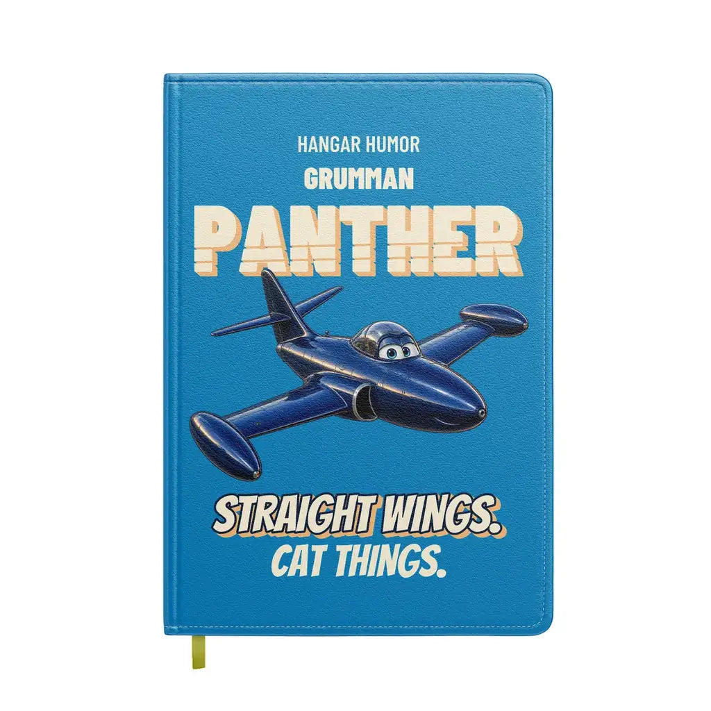 Grumman F9F-2 Panther - Straight wings. Cat things. design on turquoise notebook