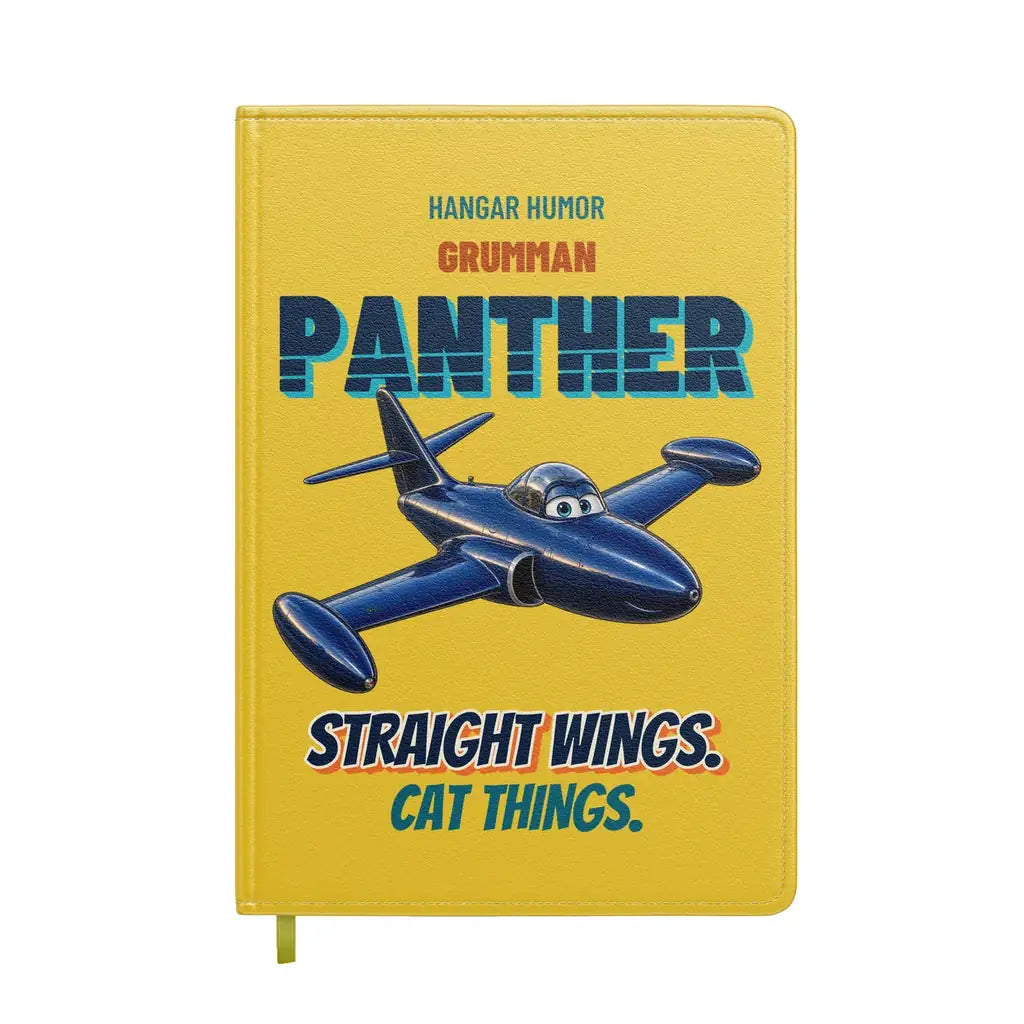 Grumman F9F-2 Panther - Straight wings. Cat things. design on yellow notebook