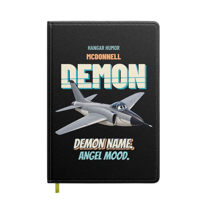 McDonnell F3H-2 Demon - Demon name. Angel mood. design on black notebook