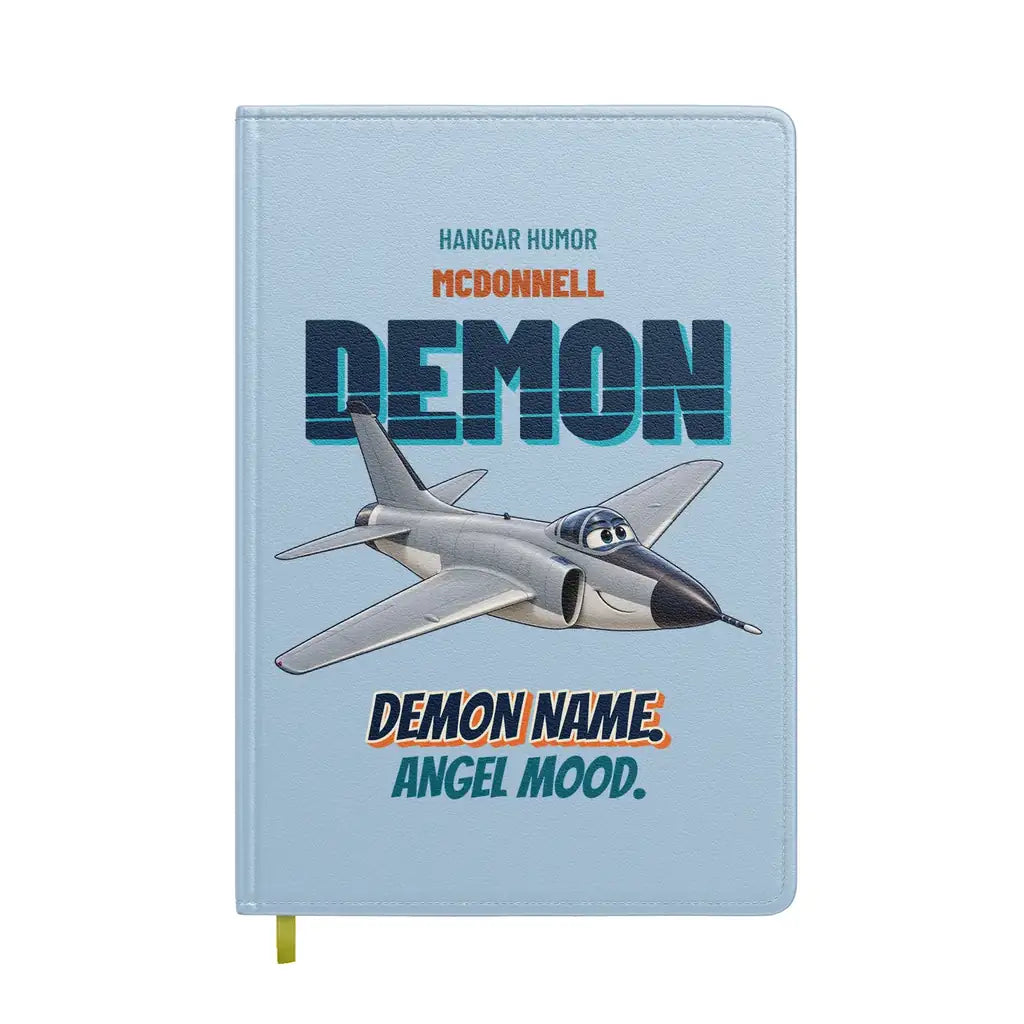 McDonnell F3H-2 Demon - Demon name. Angel mood. design on light blue notebook
