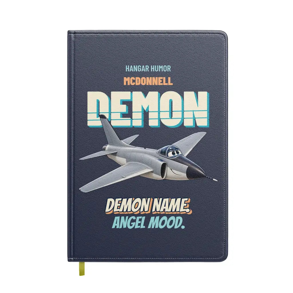 McDonnell F3H-2 Demon - Demon name. Angel mood. design on navy blue notebook