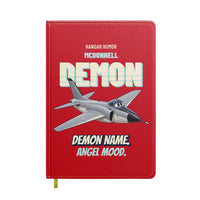 Thumbnail for McDonnell F3H-2 Demon - Demon name. Angel mood. design on red notebook