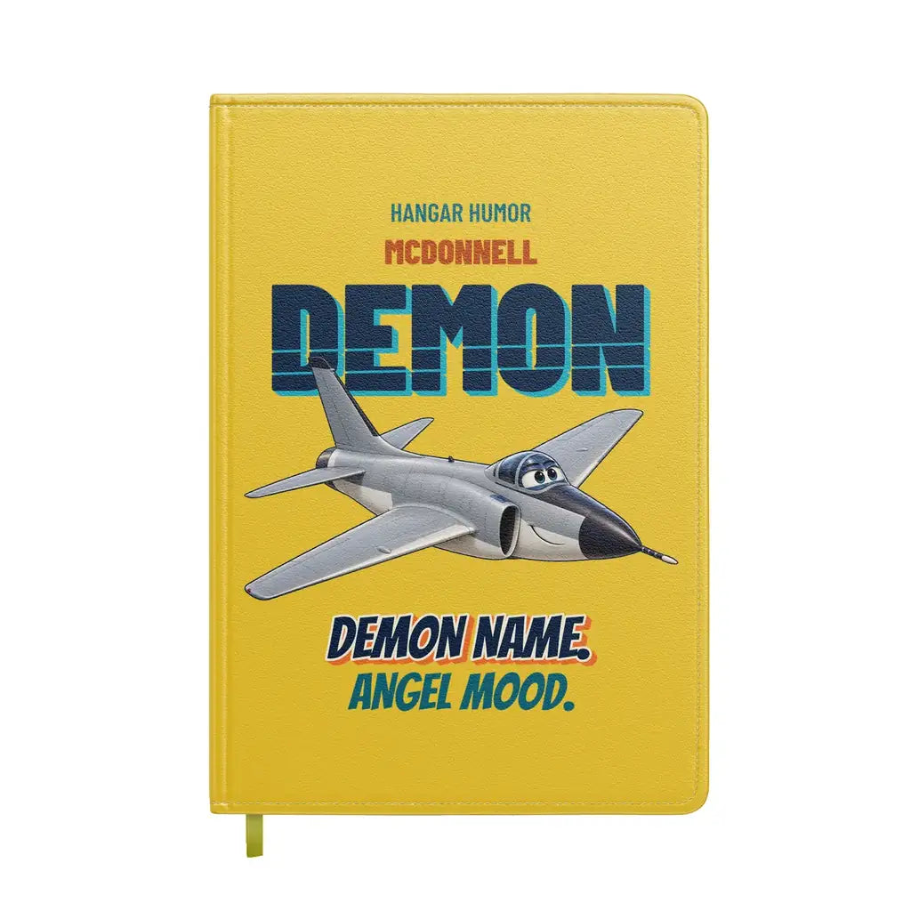 McDonnell F3H-2 Demon - Demon name. Angel mood. design on yellow notebook