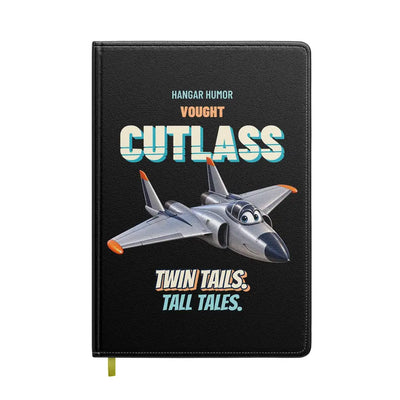 Vought F7U-3 Cutlass - Twin tails. Tall tales. design on black notebook