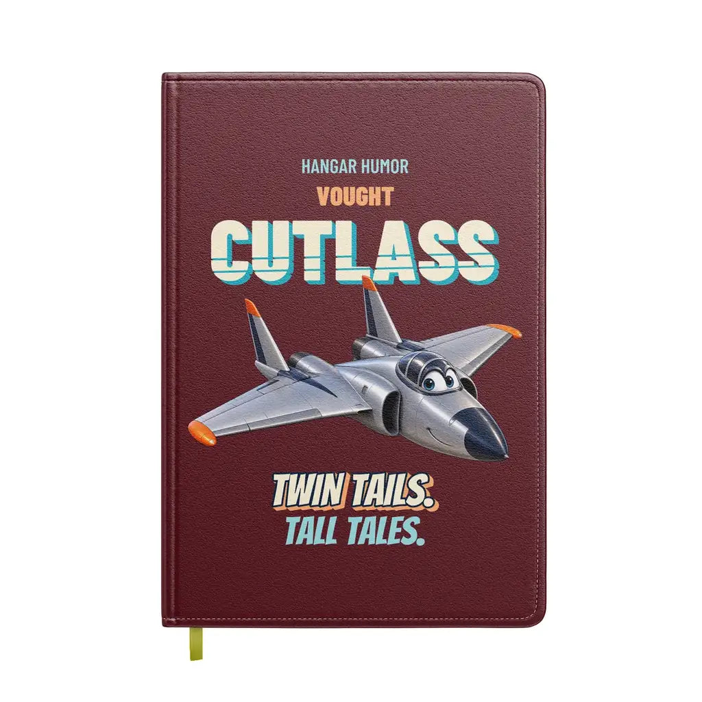 Vought F7U-3 Cutlass - Twin tails. Tall tales. design on dark red notebook