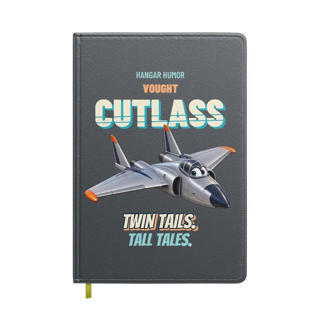 Vought F7U-3 Cutlass - Twin tails. Tall tales. design on gray notebook