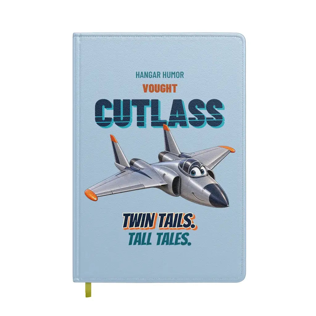 Vought F7U-3 Cutlass - Twin tails. Tall tales. design on light blue notebook