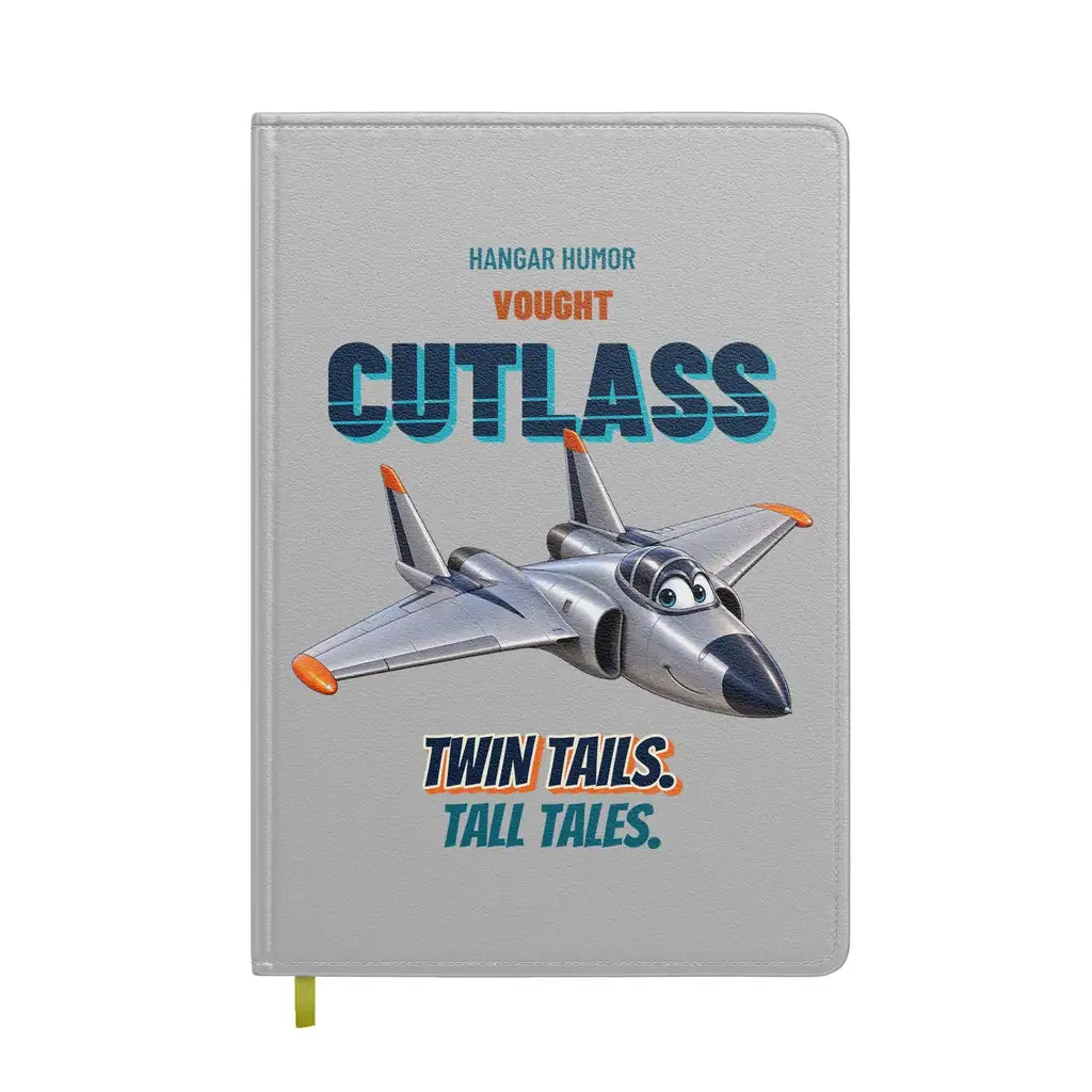 Vought F7U-3 Cutlass - Twin tails. Tall tales. design on light gray notebook