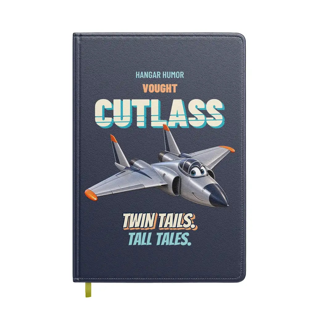 Vought F7U-3 Cutlass - Twin tails. Tall tales. design on navy blue notebook