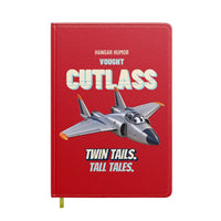 Thumbnail for Vought F7U-3 Cutlass - Twin tails. Tall tales. design on red notebook