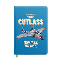 Thumbnail for Vought F7U-3 Cutlass - Twin tails. Tall tales. design on turquoise notebook