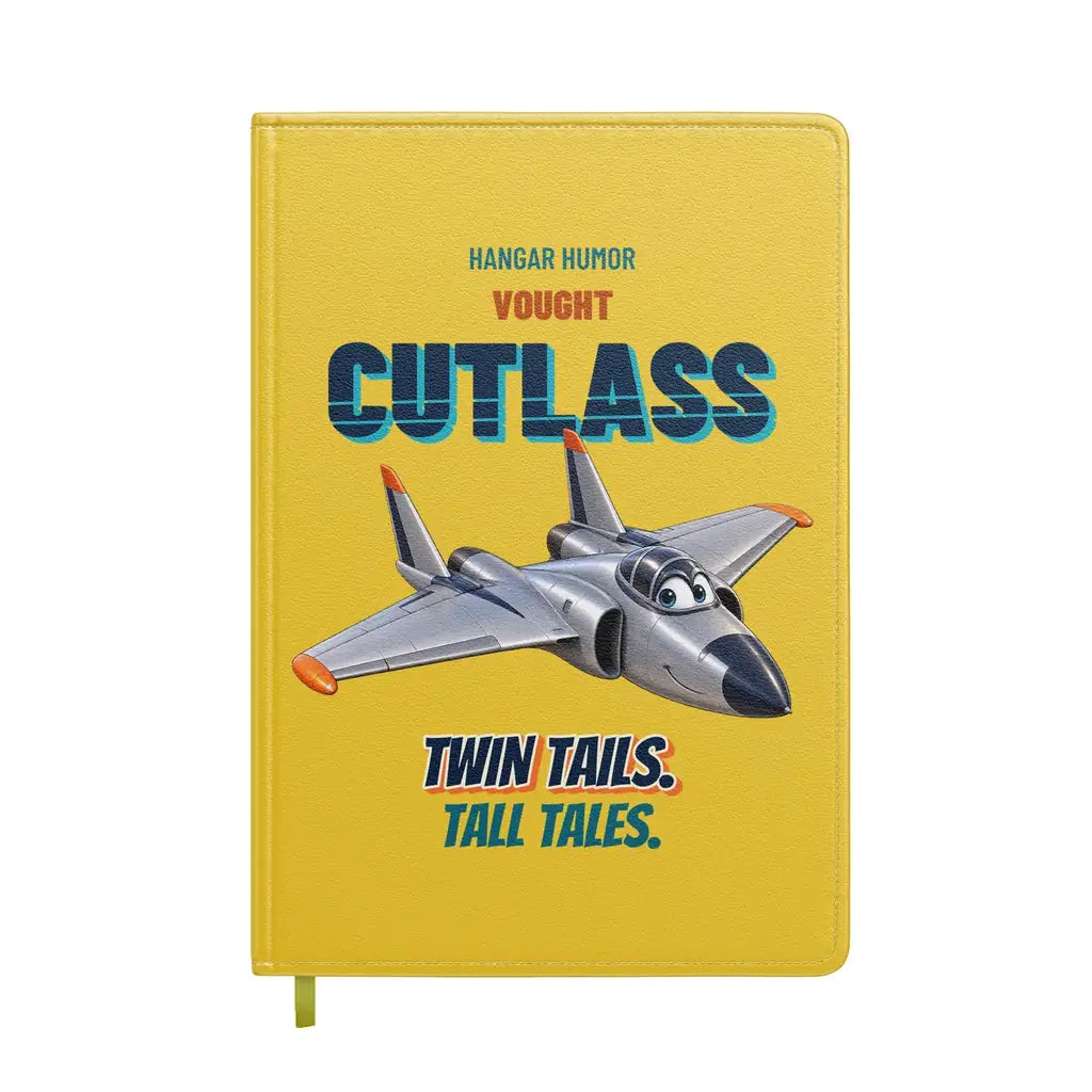 Vought F7U-3 Cutlass - Twin tails. Tall tales. design on yellow notebook