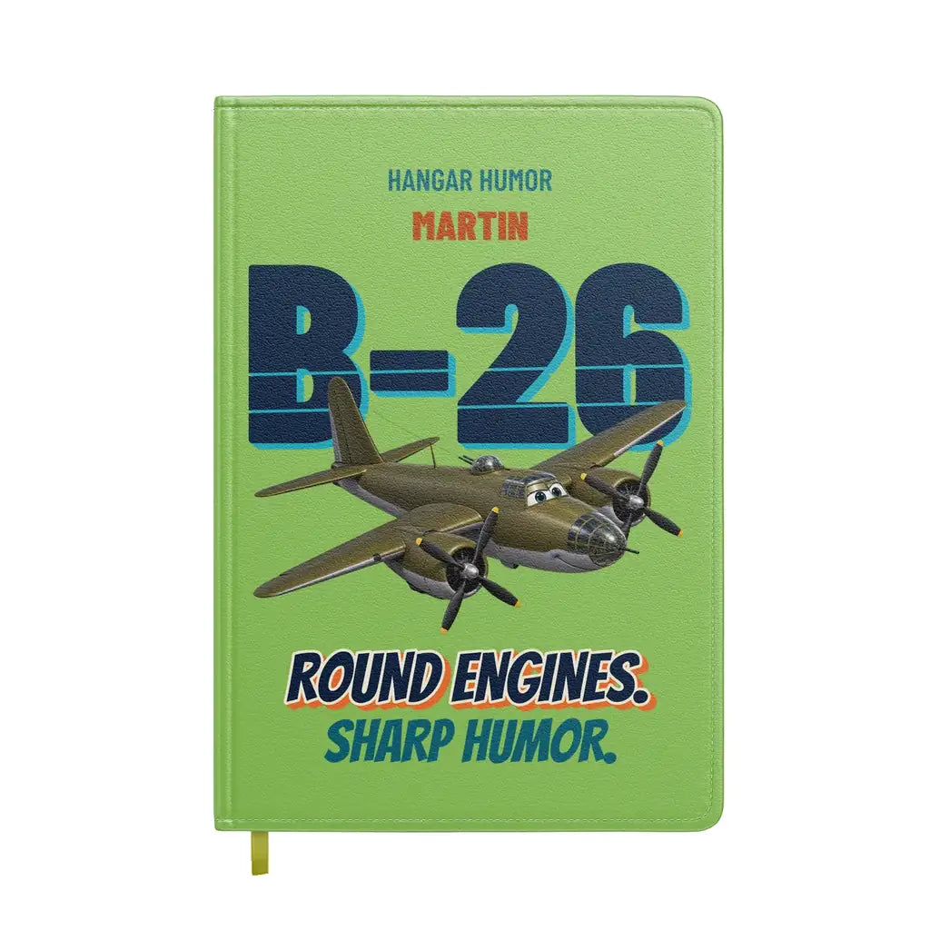 Martin B-26B Marauder - Round engines. Sharp humor. design on light green notebook