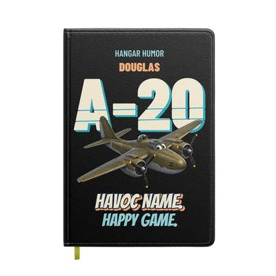Douglas A-20G Havoc - Havoc name. Happy game. design on black notebook