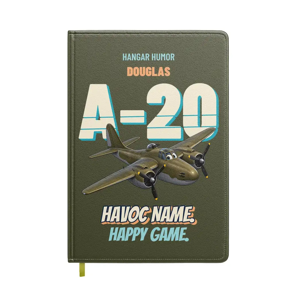 Douglas A-20G Havoc - Havoc name. Happy game. design on green army notebook