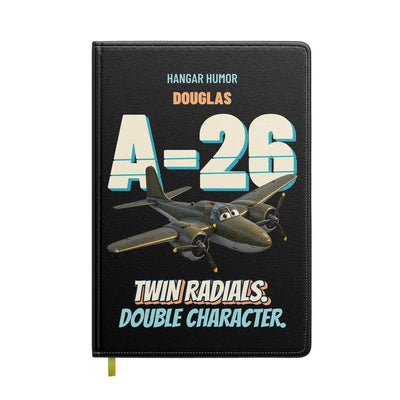 Douglas A-26B Invader - Twin radials. Double character. design on black notebook