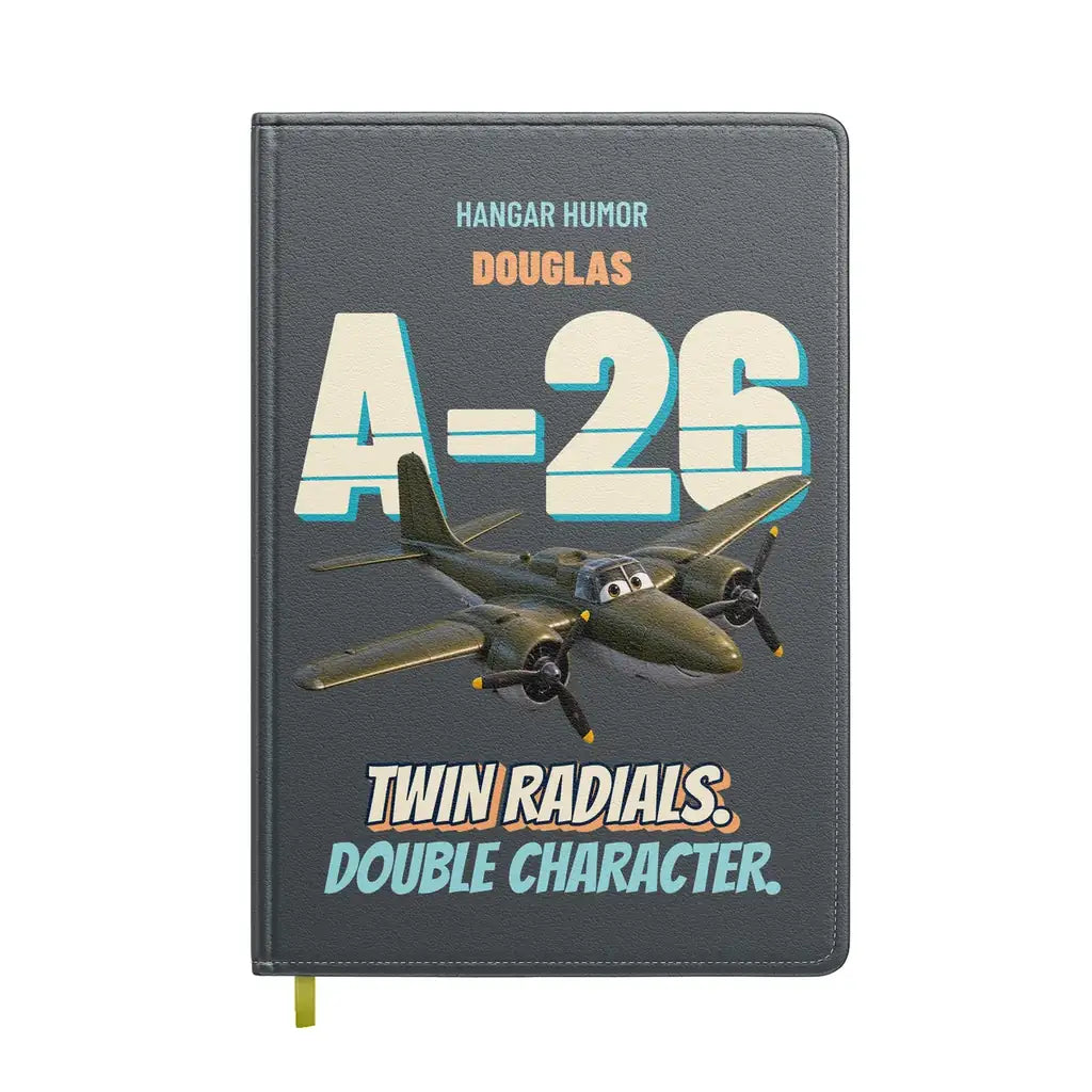 Douglas A-26B Invader - Twin radials. Double character. design on gray notebook