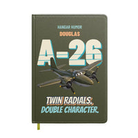 Thumbnail for Douglas A-26B Invader - Twin radials. Double character. design on green army notebook