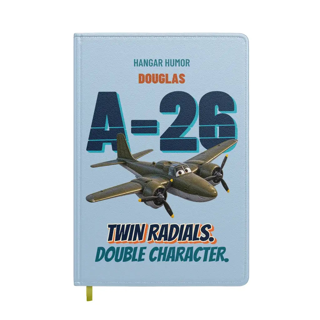 Douglas A-26B Invader - Twin radials. Double character. design on light blue notebook