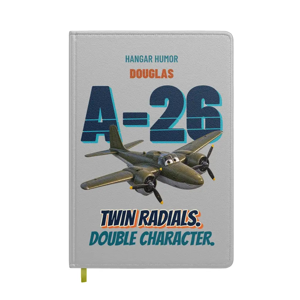 Douglas A-26B Invader - Twin radials. Double character. design on light gray notebook