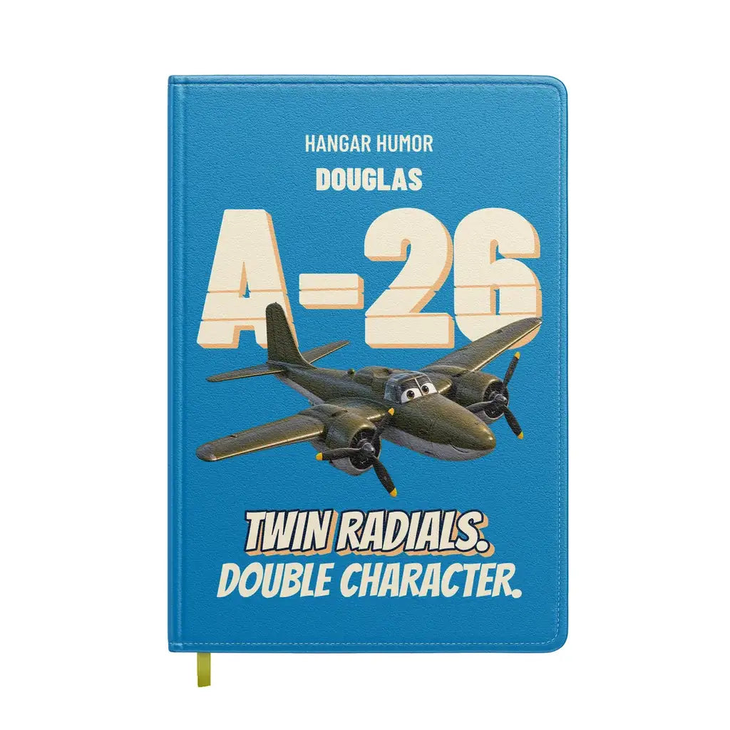 Douglas A-26B Invader - Twin radials. Double character. design on turquoise notebook