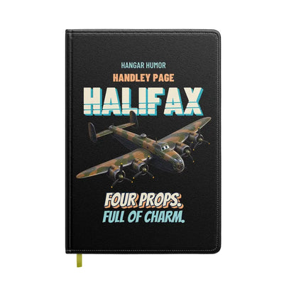 Handley Page Halifax B Mk III - Four props. Full of charm. design on black notebook