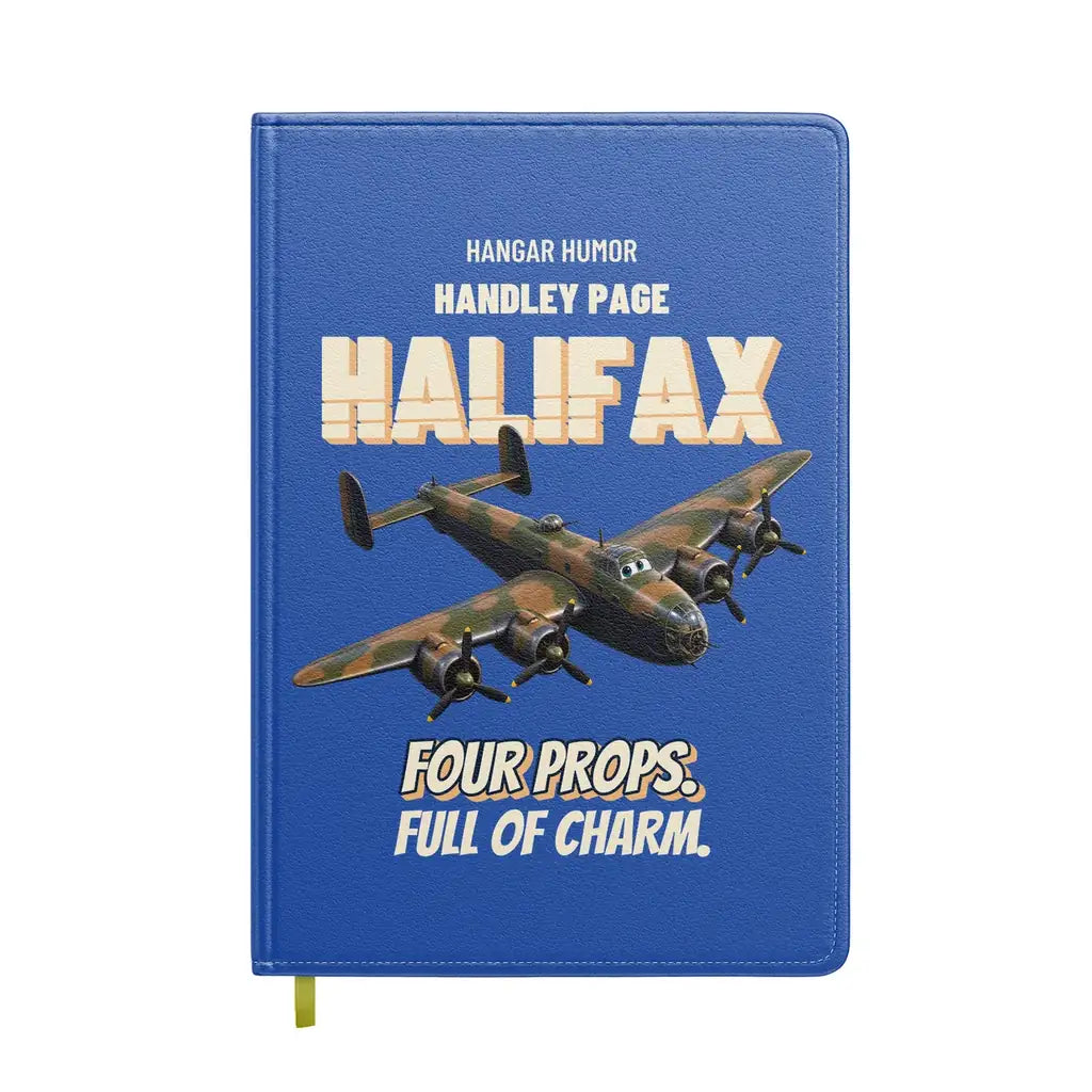 Handley Page Halifax B Mk III - Four props. Full of charm. design on blue notebook