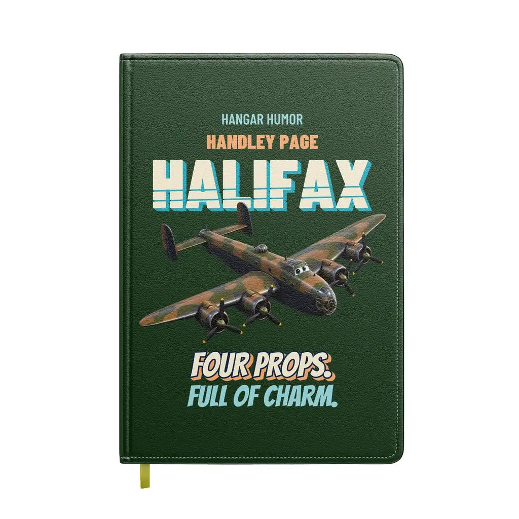 Handley Page Halifax B Mk III - Four props. Full of charm. design on dark green notebook