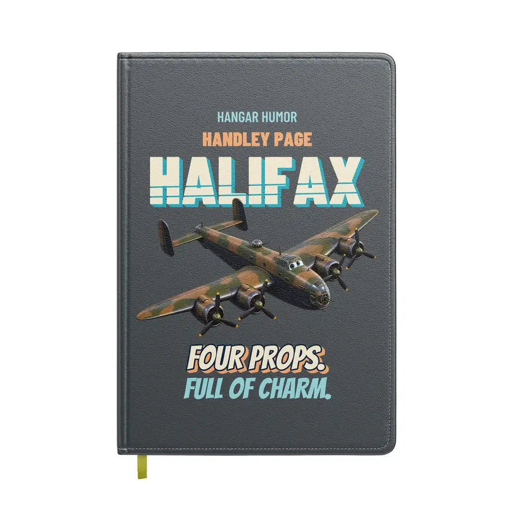 Handley Page Halifax B Mk III - Four props. Full of charm. design on gray notebook