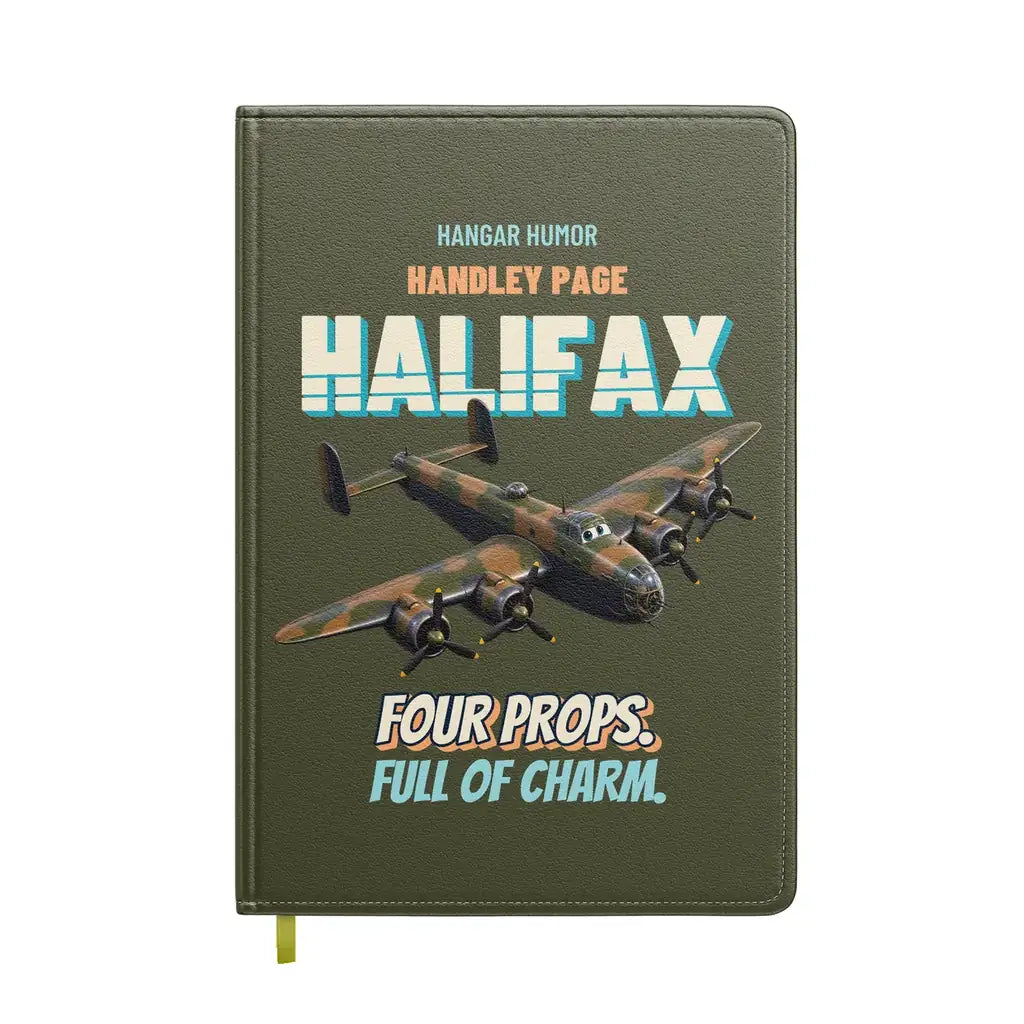 Handley Page Halifax B Mk III - Four props. Full of charm. design on green army notebook