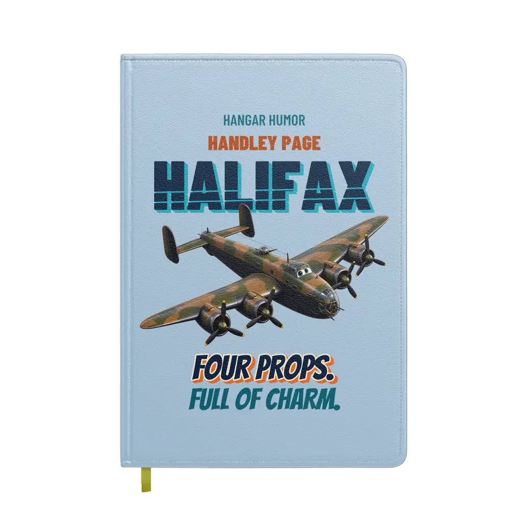 Handley Page Halifax B Mk III - Four props. Full of charm. design on light blue notebook