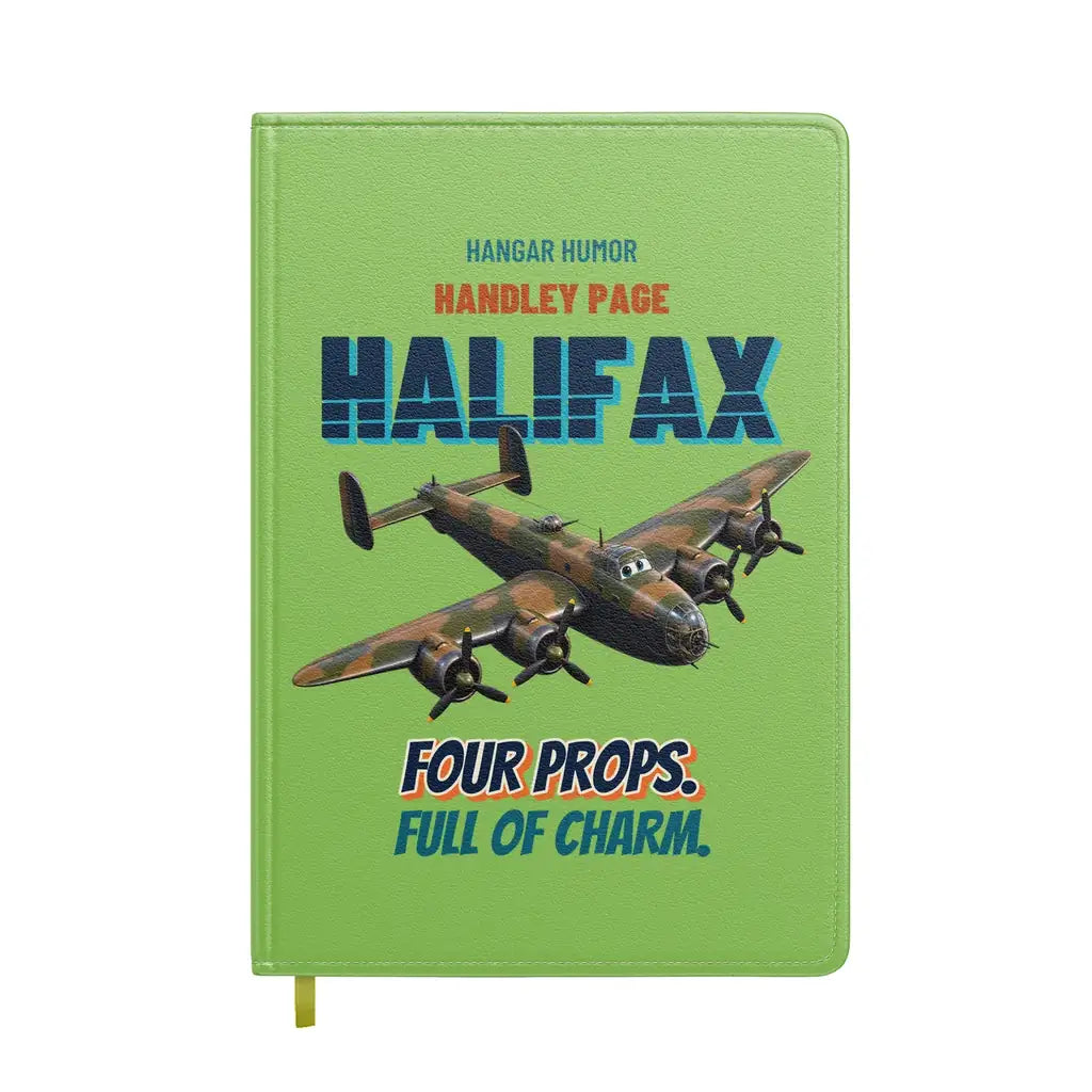Handley Page Halifax B Mk III - Four props. Full of charm. design on light green notebook