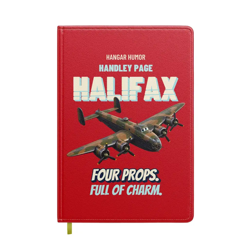 Handley Page Halifax B Mk III - Four props. Full of charm. design on red notebook