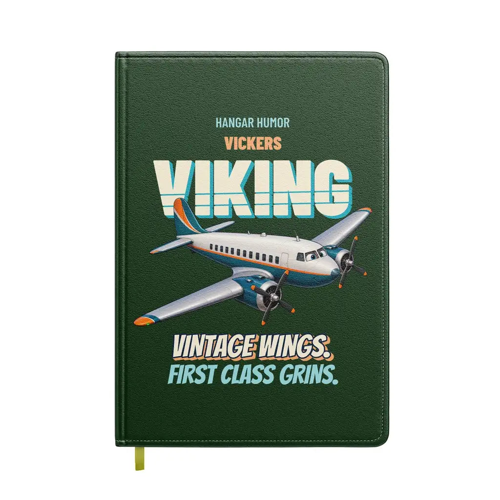 Vickers Viking 1B - Vintage wings. First class grins. design on dark green notebook