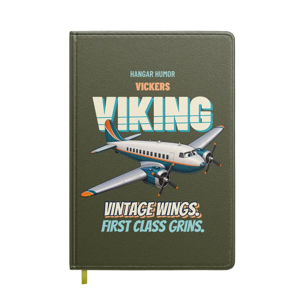 Vickers Viking 1B - Vintage wings. First class grins. design on green army notebook