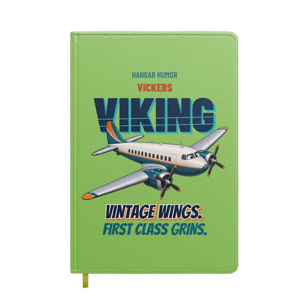 Vickers Viking 1B - Vintage wings. First class grins. design on light green notebook