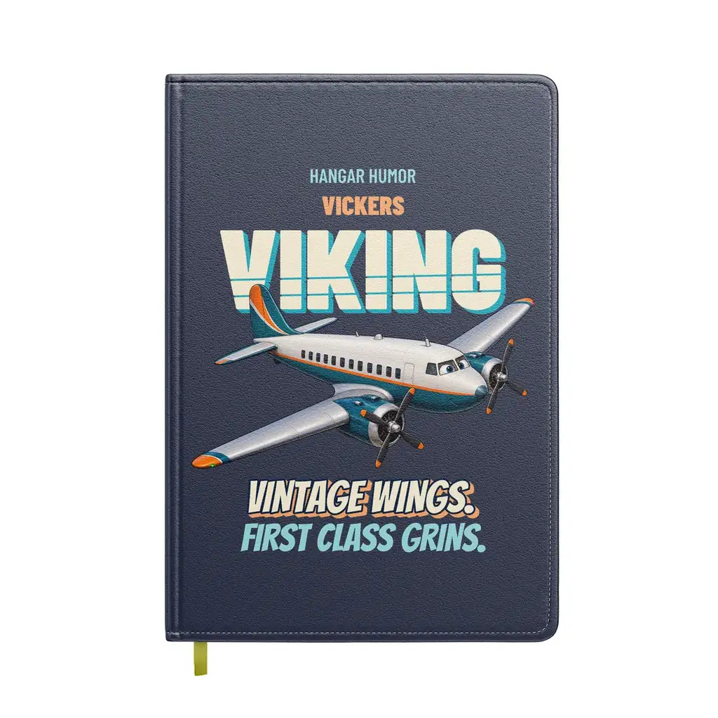 Vickers Viking 1B - Vintage wings. First class grins. design on navy blue notebook