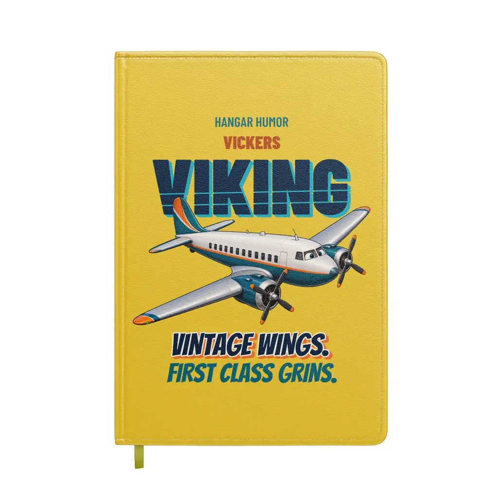 Vickers Viking 1B - Vintage wings. First class grins. design on yellow notebook