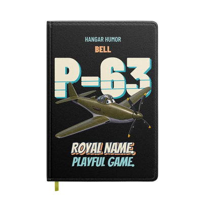 Bell P-63A Kingcobra - Royal name. Playful game. design on black notebook