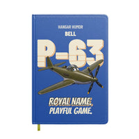 Thumbnail for Bell P-63A Kingcobra - Royal name. Playful game. design on blue notebook