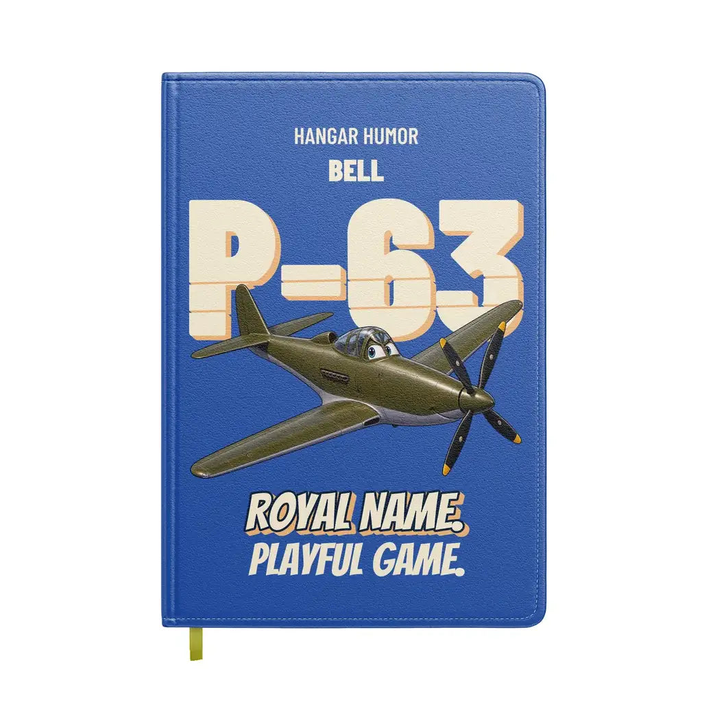 Bell P-63A Kingcobra - Royal name. Playful game. design on blue notebook