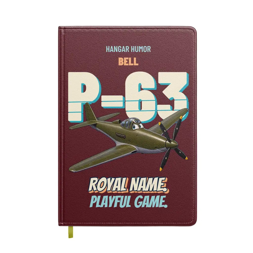 Bell P-63A Kingcobra - Royal name. Playful game. design on dark red notebook