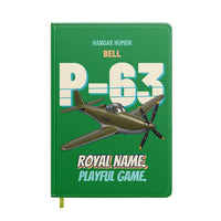 Thumbnail for Bell P-63A Kingcobra - Royal name. Playful game. design on green notebook