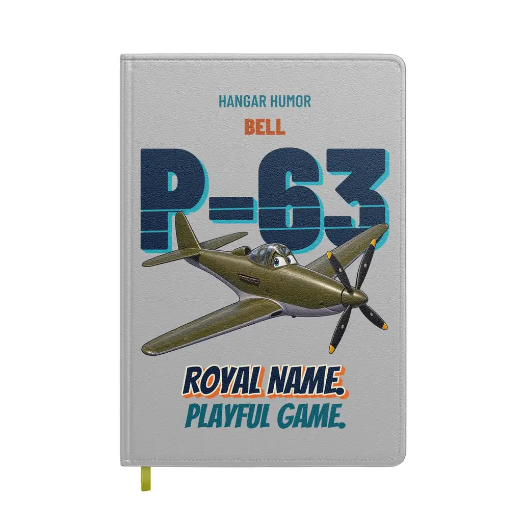 Bell P-63A Kingcobra - Royal name. Playful game. design on light gray notebook