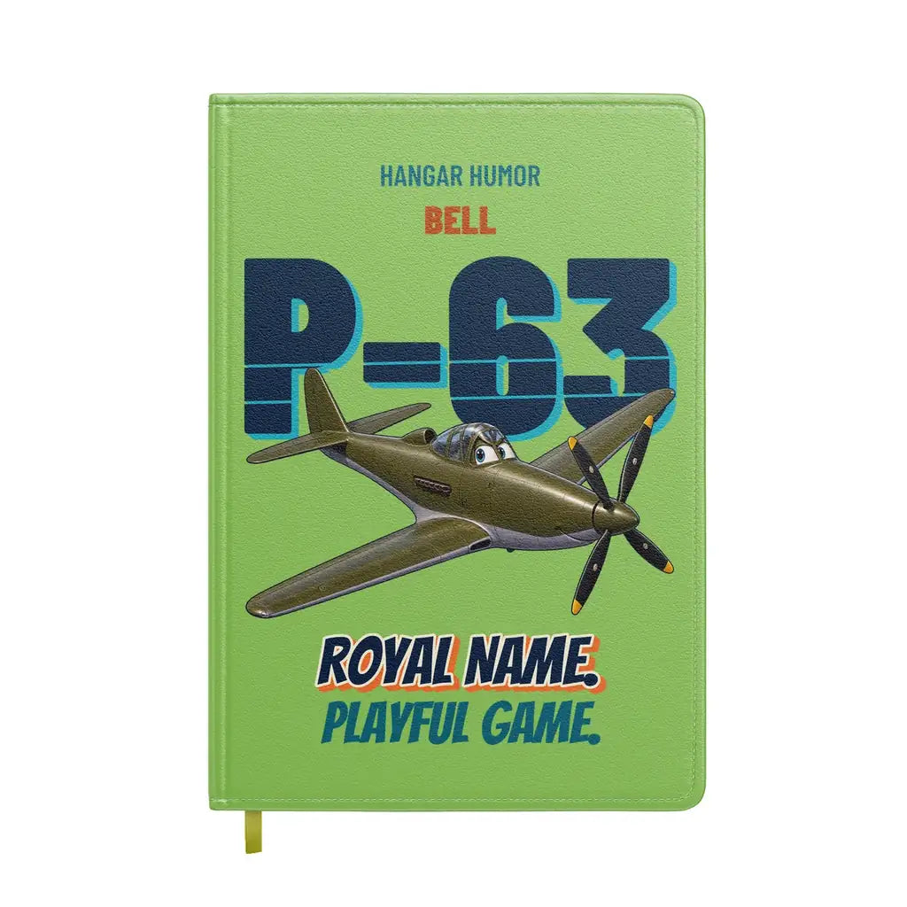 Bell P-63A Kingcobra - Royal name. Playful game. design on light green notebook