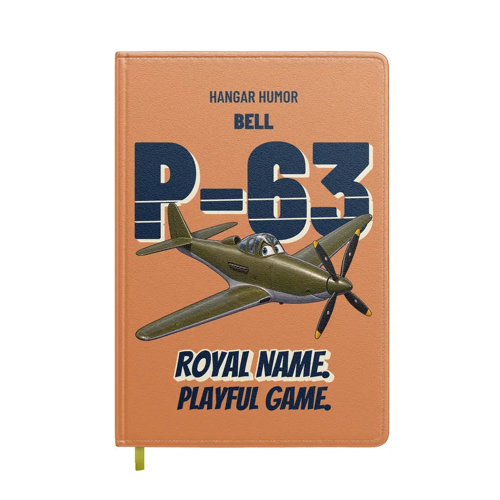 Bell P-63A Kingcobra - Royal name. Playful game. design on orange notebook